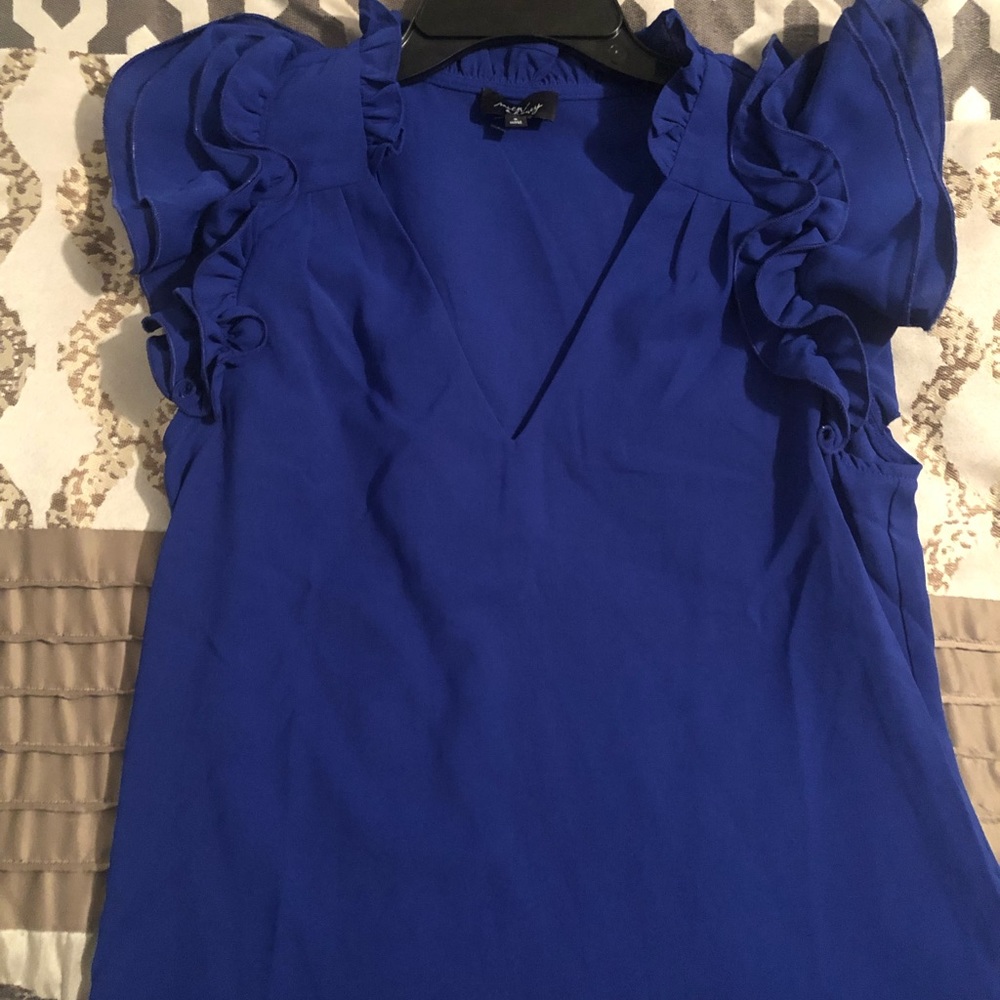 Blue ruffle shirt